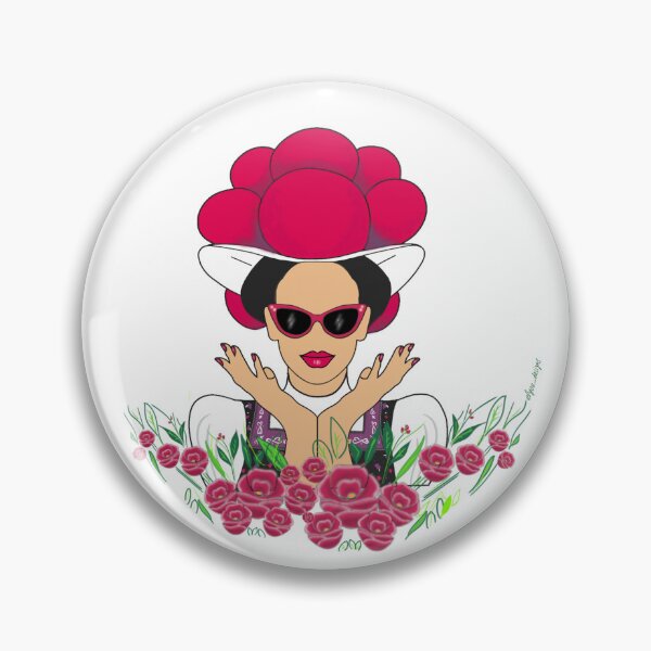 Item preview, Black Forest Girl with Cool Glasses and Tradtional Hat 'Bollenhut' designed and sold by elyou-designs.