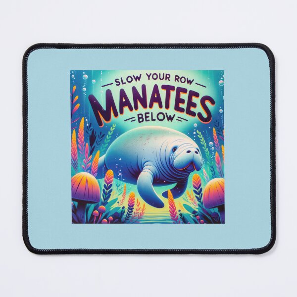 Item preview, Slow Your Row Manatees Below - Colorful Manatee design designed and sold by SandbarTees.