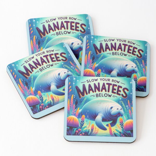 Item preview, Slow Your Row Manatees Below - Colorful Manatee design designed and sold by SandbarTees.