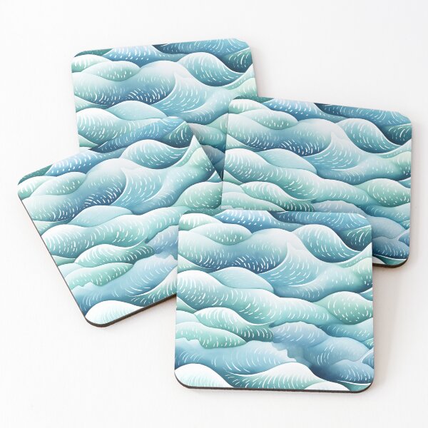 Item preview, Watercolor Ocean Waves Abstract Modern Art Decor Pattern designed and sold by adlydesigns.