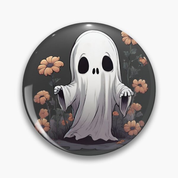 Item preview, A Cute Spooky Spirit Amidst Orange Flowers designed and sold by N0VEEN.