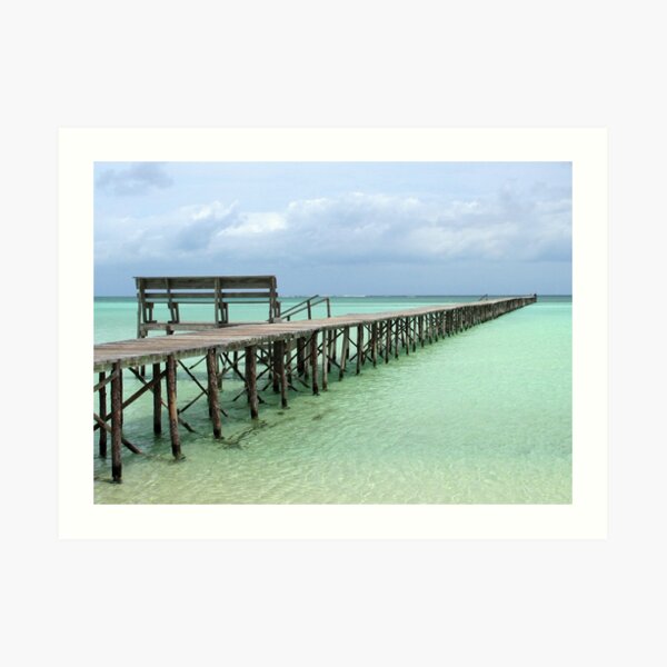 Bench on Cherokee Dock Art Print