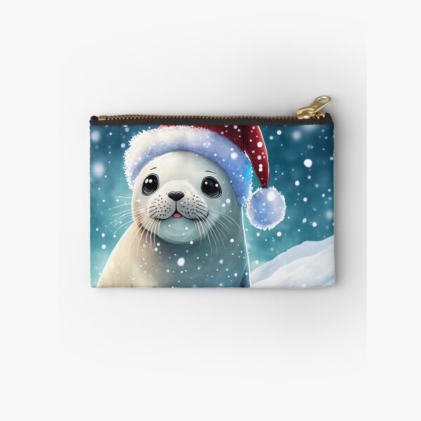 Artikelvorschau, Robbe mit Weihnachtsmütze  entworfen und verkauft von TBMdesigns.