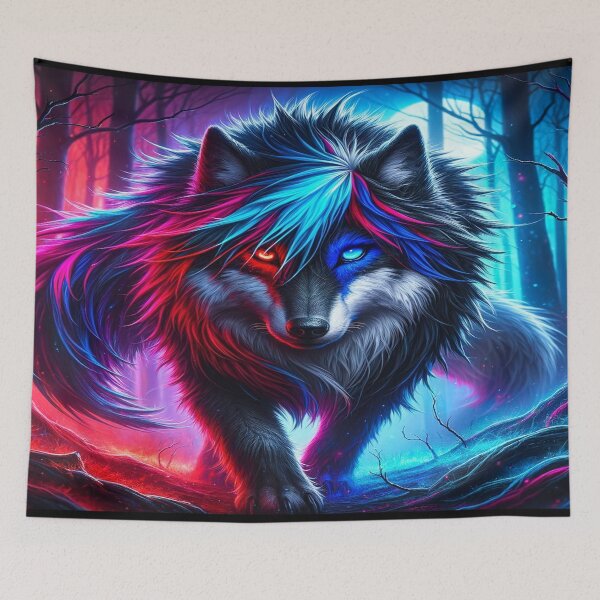 Item preview, Enigmatic Emo Wolf in Vibrant Wilderness designed and sold by Devin Farinsky.