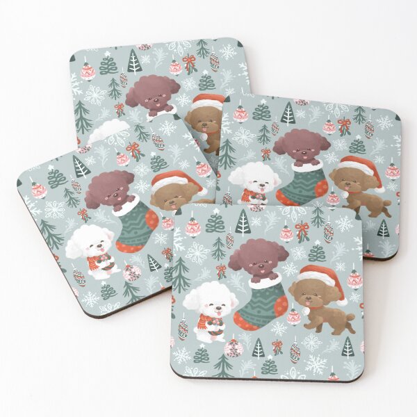 Item preview, Poodle Dogs Christmas Party Pattern designed and sold by Khotekmei.