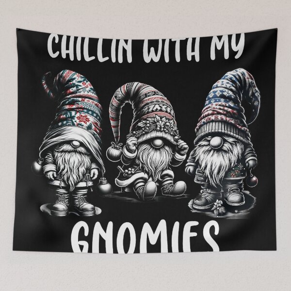 Aperçu de l'œuvre Chillin avec mes gnomes Gnomes de Noël Noël mignon créée et vendue par WorldByFlowers.