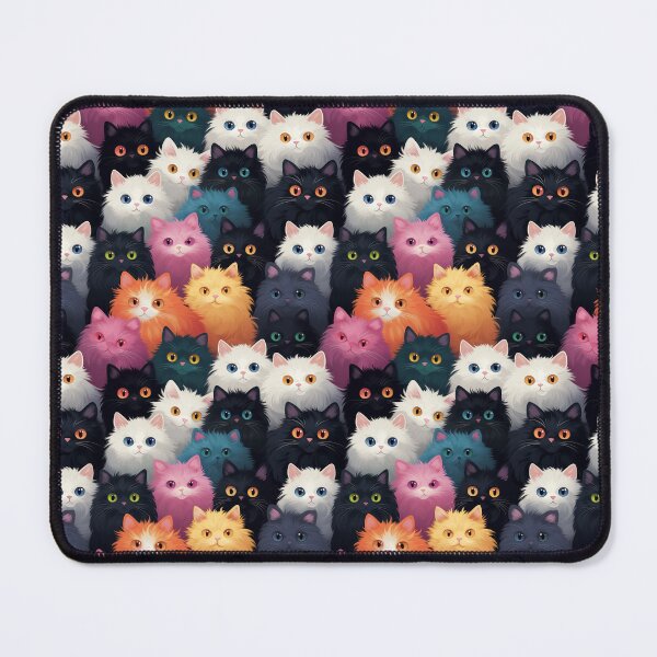 Item preview, Rainbow Fluffy Cat Tile designed and sold by Dimetruth.