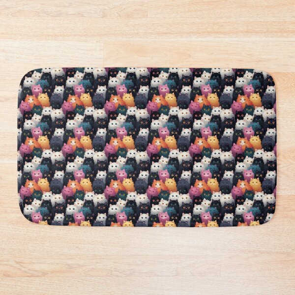 Item preview, Rainbow Fluffy Cat Tile designed and sold by Dimetruth.