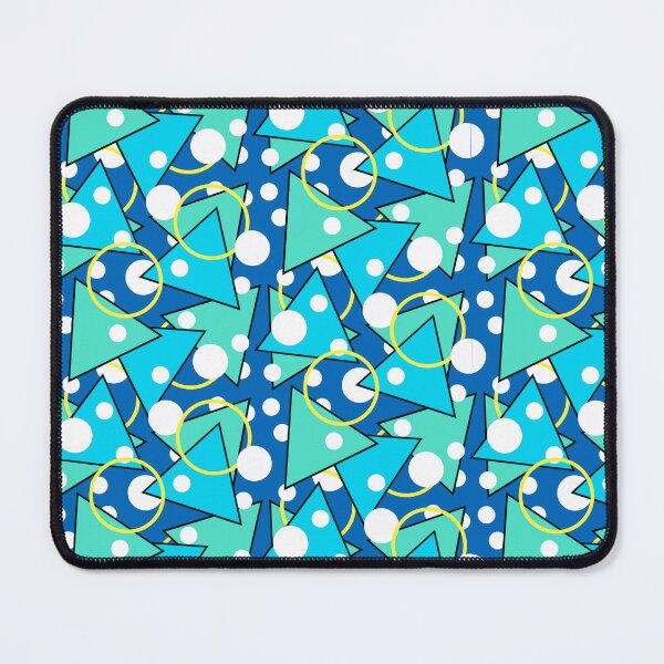 Item preview, Funky Vintage Memphis Style Design with Blue Green Triangles designed and sold by LaRoach Digital Arts.