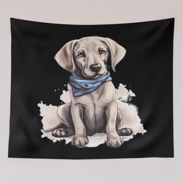 Item preview, Cute Silver Grey Labrador Retriever Puppy Illustration  designed and sold by NBSStore.