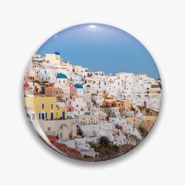 Item preview, Perfect Oia Sunset Over White Buildings, Blue Rooftops designed and sold by SafariByMarisa.