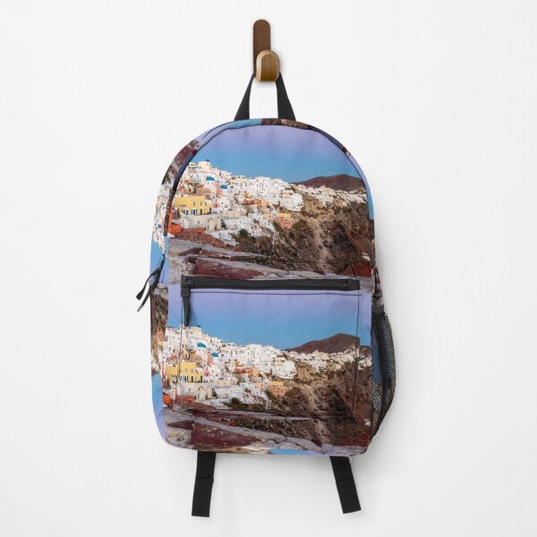 Item preview, Perfect Oia Sunset Over White Buildings, Blue Rooftops designed and sold by SafariByMarisa.