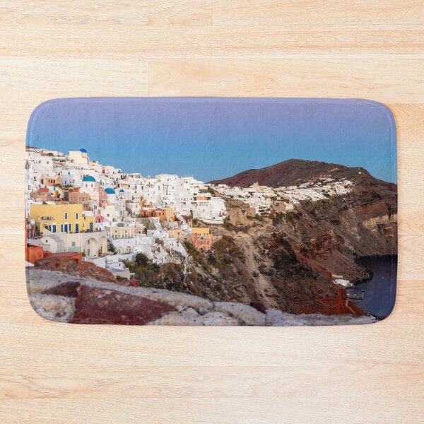 Item preview, Perfect Oia Sunset Over White Buildings, Blue Rooftops designed and sold by SafariByMarisa.