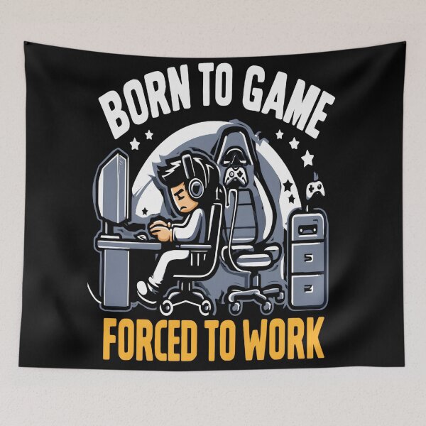 Item preview, Born To Game Forced To Work Funny Gamer designed and sold by KitonicTees.