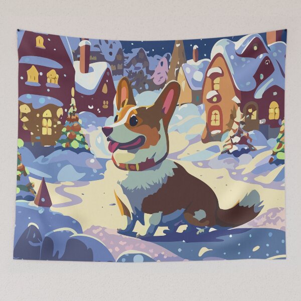 Item preview, Corgi in Christmas Town designed and sold by Corgi-at-night.