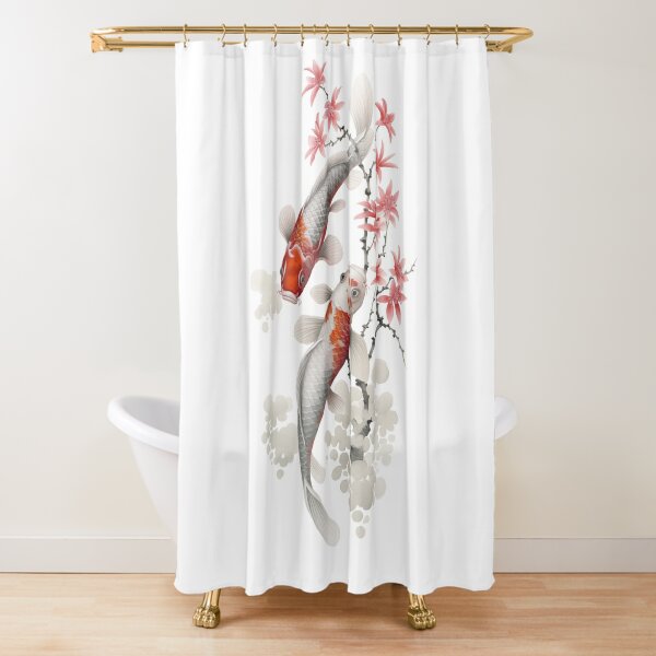 Yin Yang Koi Fish Shower Curtain