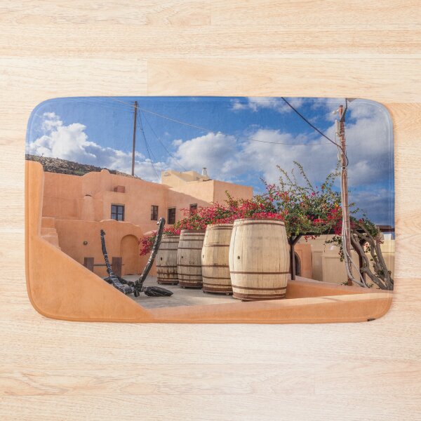 Item preview, Colorful Adobe Home Construction, Wine Barrels, Flowers, Greece designed and sold by SafariByMarisa.
