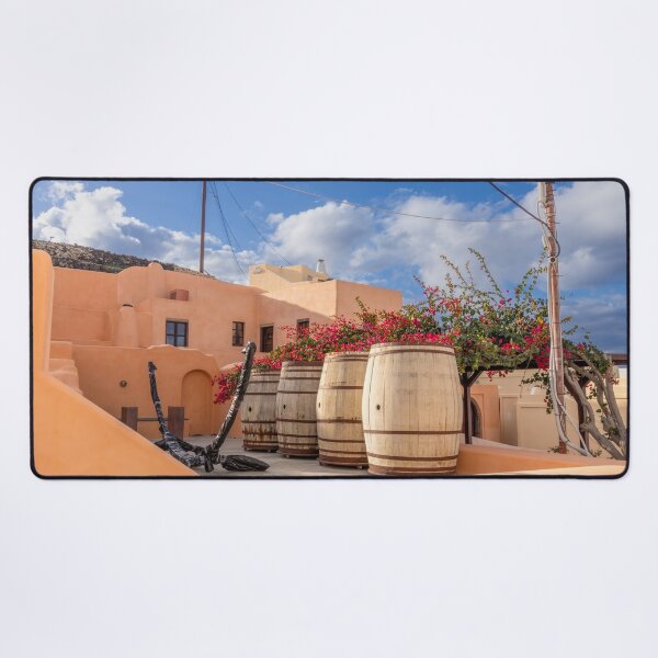 Item preview, Colorful Adobe Home Construction, Wine Barrels, Flowers, Greece designed and sold by SafariByMarisa.