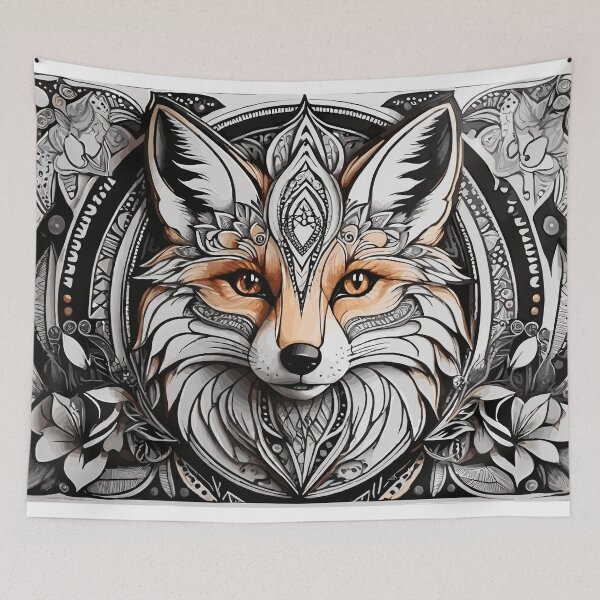Artikelvorschau, Fuchs zen art, zentangle, ZIA, zendoodle entworfen und verkauft von zamperoni.