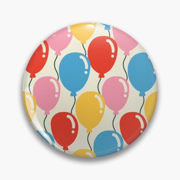 Item preview, Balloon Party Pattern (pink/red/yellow/blue) designed and sold by Design Minds Boutique.