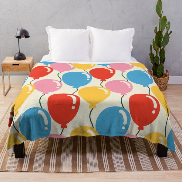 Item preview, Balloon Party Pattern (pink/red/yellow/blue) designed and sold by Design Minds Boutique.