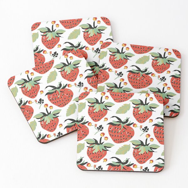 Item preview, Cute Strawberries in white pattern  designed and sold by EasyPrints337.