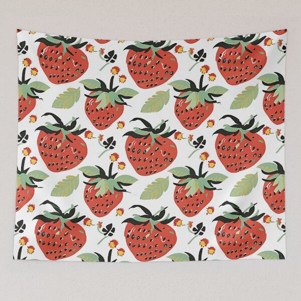 Item preview, Cute Strawberries in white pattern  designed and sold by EasyPrints337.