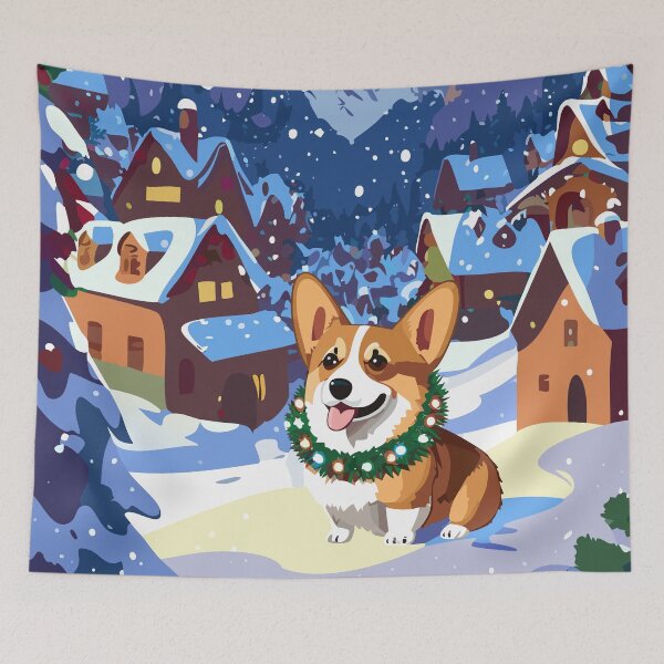 Item preview, Corgi in Santa's Village designed and sold by Corgi-at-night.