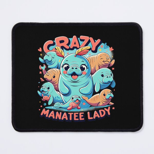 Item preview, Crazy Manatee Lady - Cartoonish Manatee Lover T-Shirt designed and sold by SandbarTees.