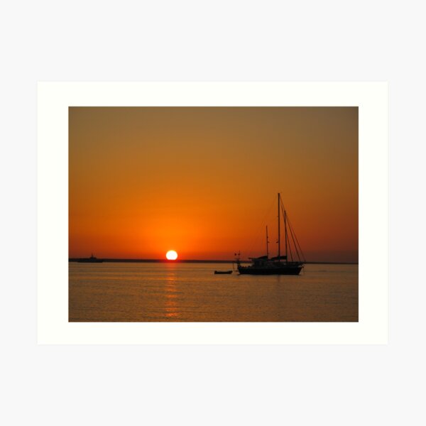 Sailboat at Sunset Art Print