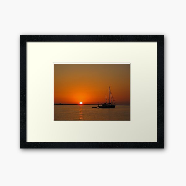 Sailboat at Sunset Framed Art Print