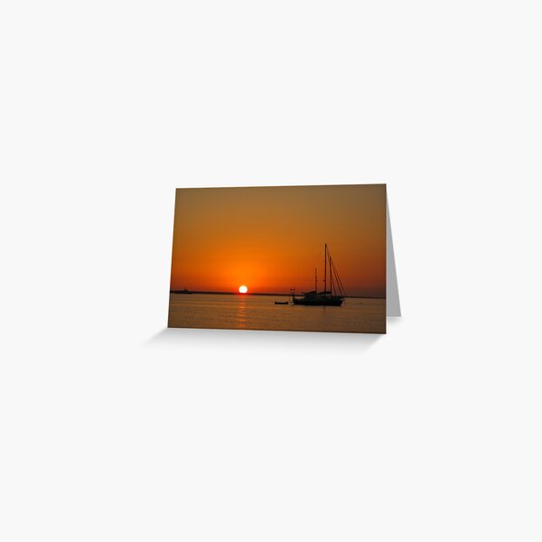 Sailboat at Sunset Greeting Card