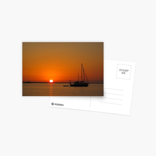 Sailboat at Sunset Postcard