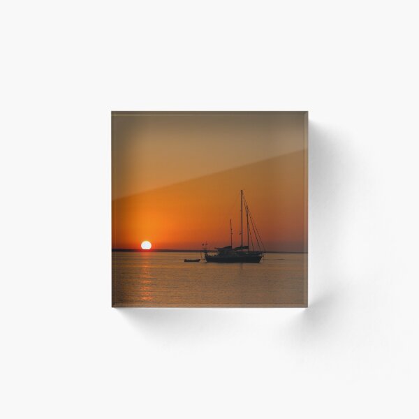 Sailboat at Sunset Acrylic Block