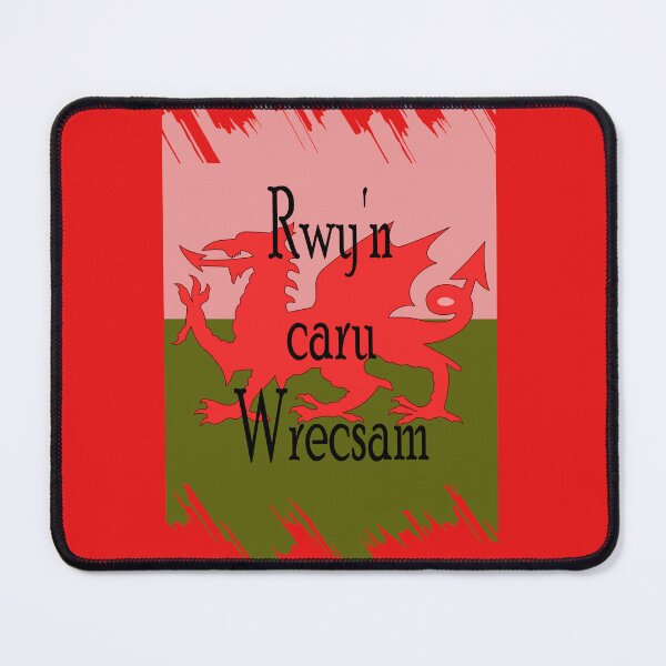 Item preview, "Rwy'n caru Wrecsam." Fun I love Wrexham in Welsh  portrait design with Wales flag. designed and sold by Gormont.