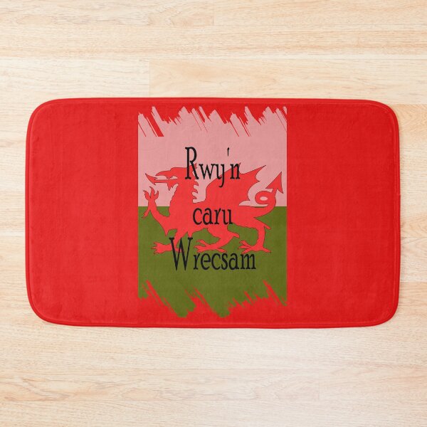 Item preview, "Rwy'n caru Wrecsam." Fun I love Wrexham in Welsh  portrait design with Wales flag. designed and sold by Gormont.