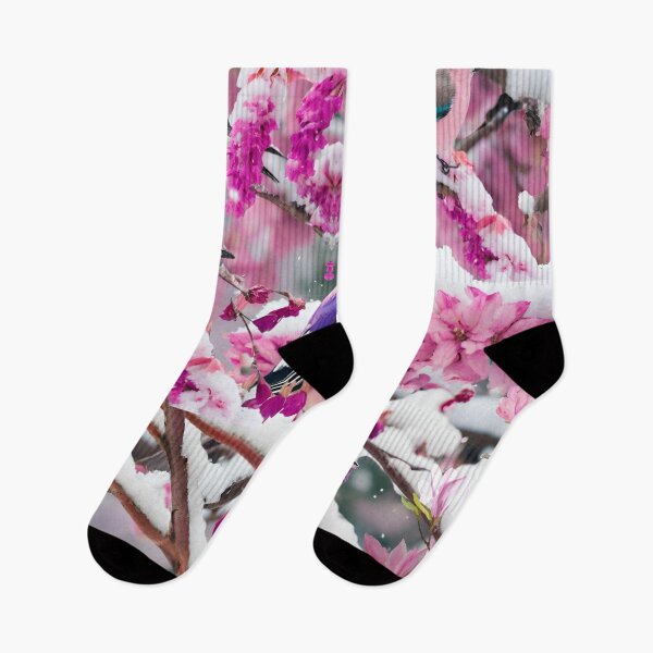 Item preview, Happy Christmas With The sparrows and Pink floral designed and sold by Modern-Tropical.