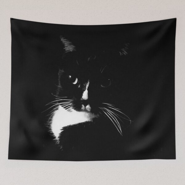 Item preview, Tuxedo Cat Dream in Black and White designed and sold by Rebecca Jane.
