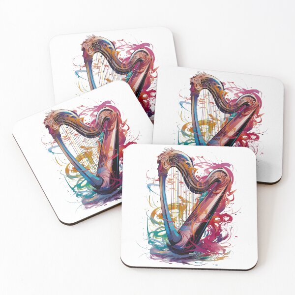 Item preview, Elegancia armónica: camiseta abstracta con arpa designed and sold by Moisky Patterns.