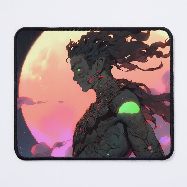Item preview, Anime Sci-Fi Warrior and Glowing Moonlit Night designed and sold by bubblegoth.