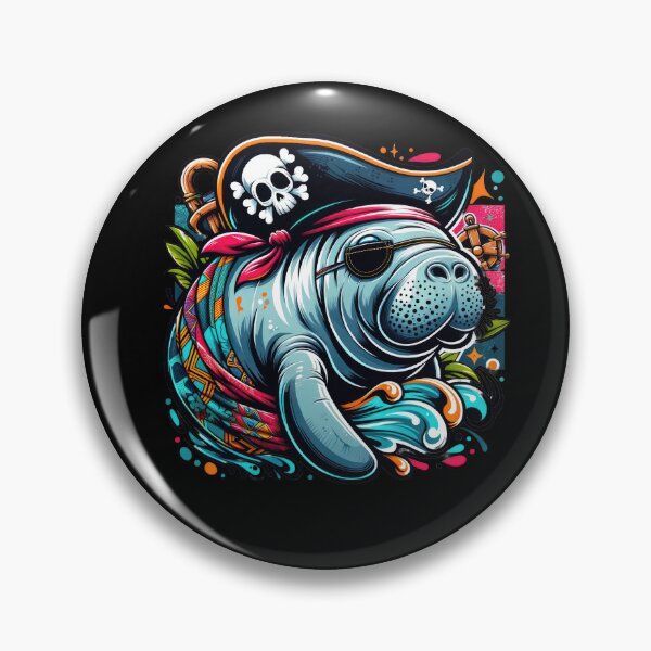 Item preview, Pop Art Manatee Pirate Shirt designed and sold by SandbarTees.