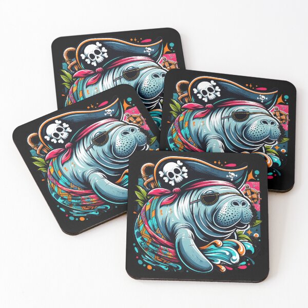 Item preview, Pop Art Manatee Pirate Shirt designed and sold by SandbarTees.