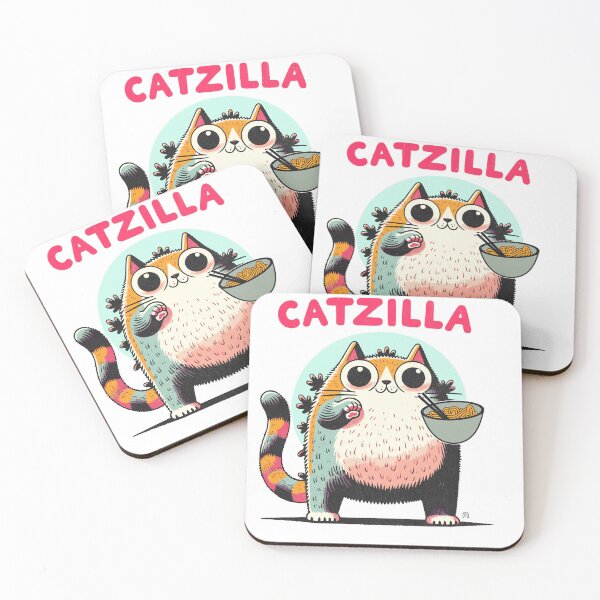 Item preview, CATZILLA RERTO WITH RAMEN BOWL designed and sold by HYPeR-NaTUrE.