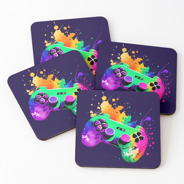 Item preview, Rainbow Paint Splatter Video Game Controller designed and sold by ColorfulKiddos.