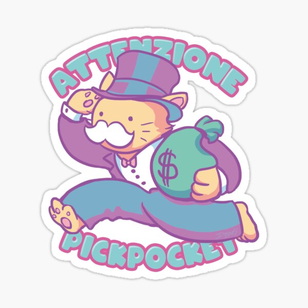 Attenzione Pickpocket Sticker