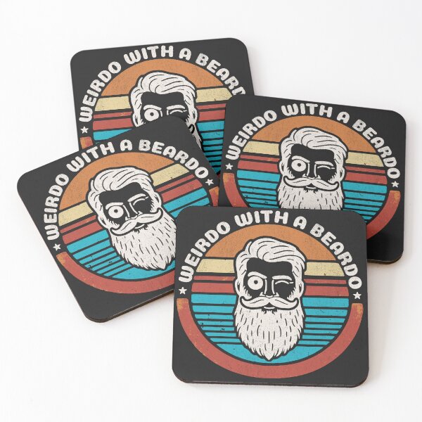 Item preview, Funny Beard Tee - Weirdo With A Beardo Retro Sunset designed and sold by BeansterNL.