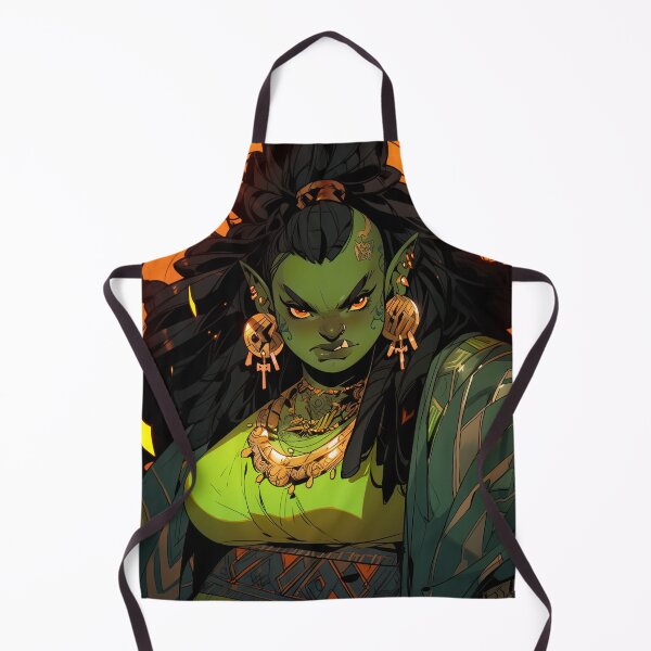 Item preview, Fantasy Green Skin Warrior Orc Anime Girl designed and sold by bubblegoth.