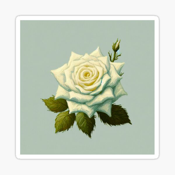 Aperçu de l'œuvre Rose blanche sur fond bleu pâle créée et vendue par Star-Fragment.