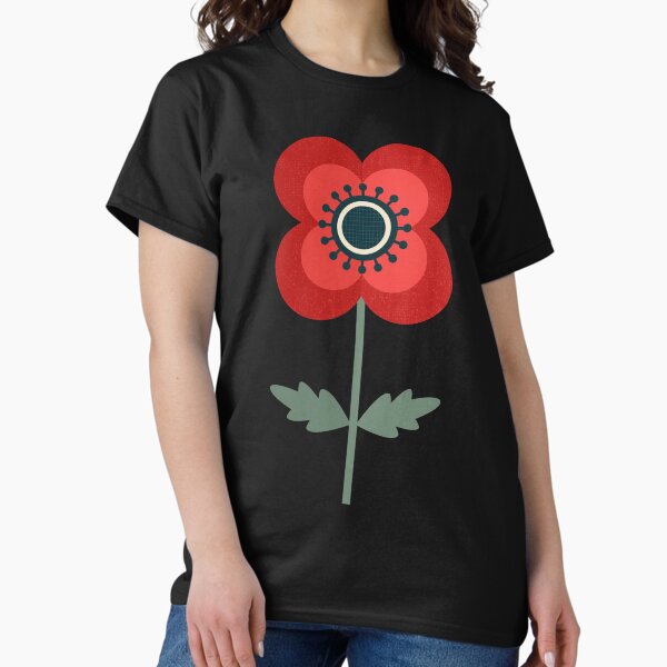 Item preview, Vintage Red Poppy on Forest Green Background designed and sold by Daisy Beatrice.