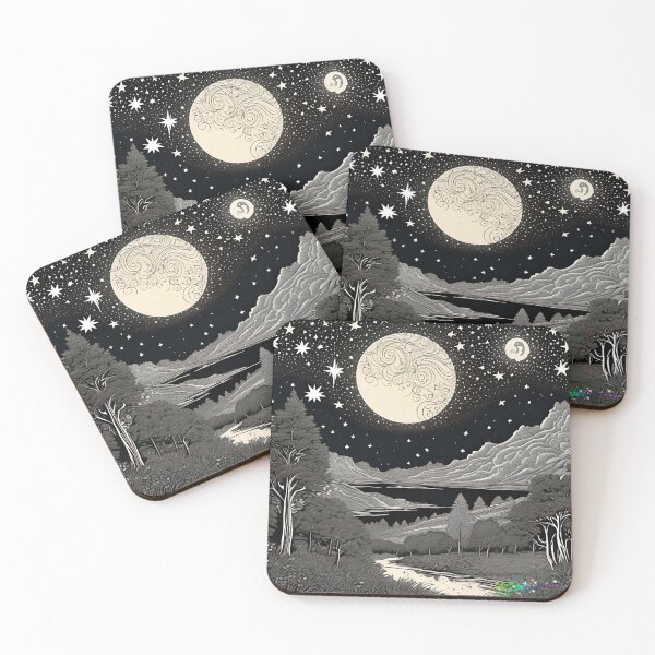 Item preview, Hippie Mountain Landscapes - Moonlit Night Magic 24 designed and sold by Benito Del Ray.